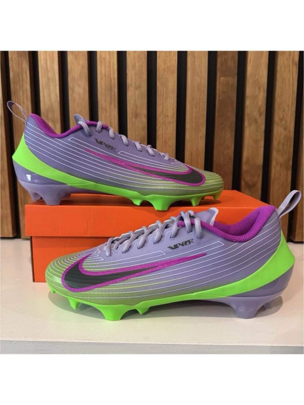 Nike Vapor Speed 3 NRG HJ4572-500 Purple Green Football Cleats Mens 11